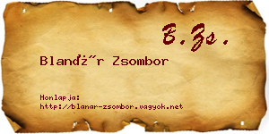Blanár Zsombor névjegykártya
